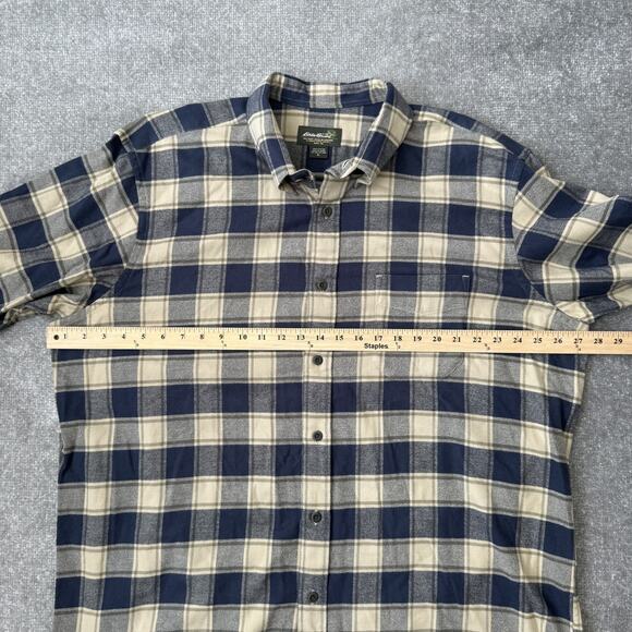 Eddie Bauer Shirt Mens XL Plaid Flannel Button Up Long Sleeve Outdoor Workwear - Picture 4 of 6